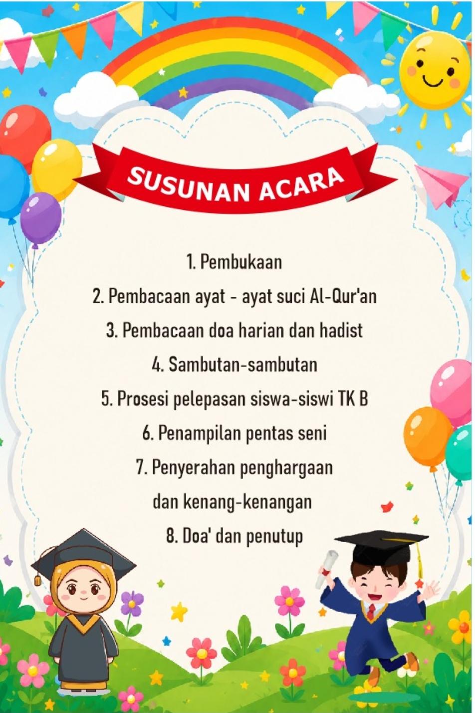 Poster Susunan Acara Pelepasan TK B